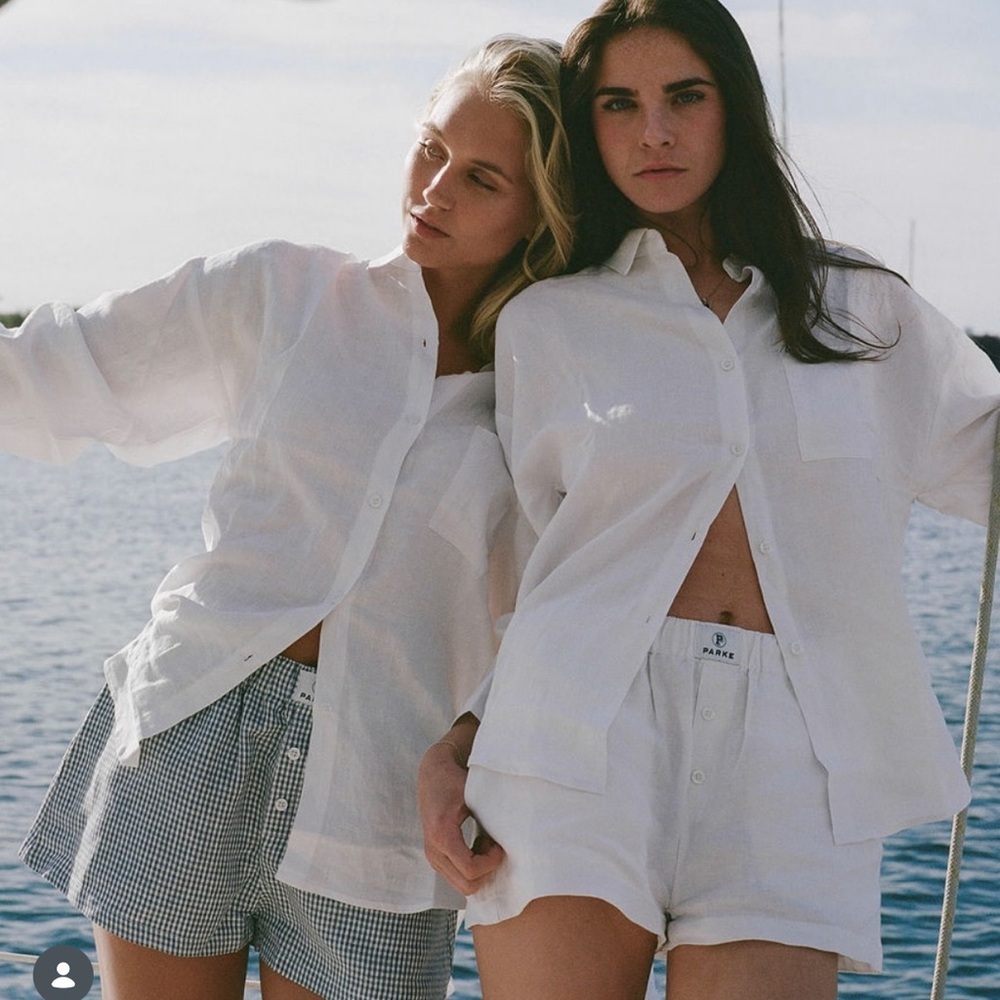 Parke pull on 100% linen shorts size medium